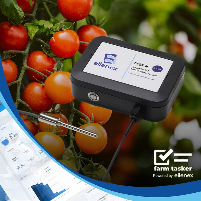 FarmTasker (powered by ellenex) - Low Power Satellite Greenhouse Temperature Monitoring