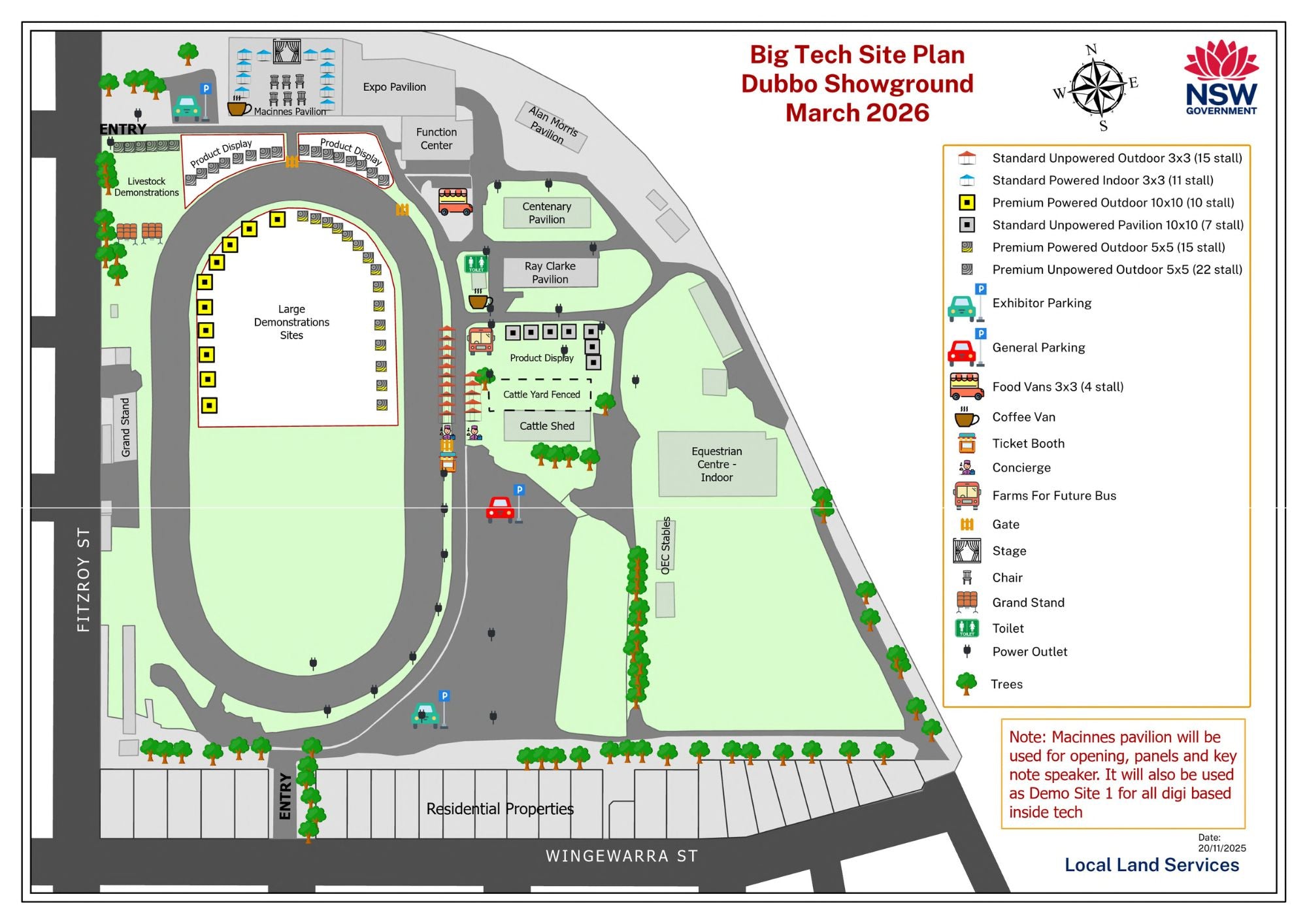 Big Tech Big Ideas 2026 site plan at Dubbo showground